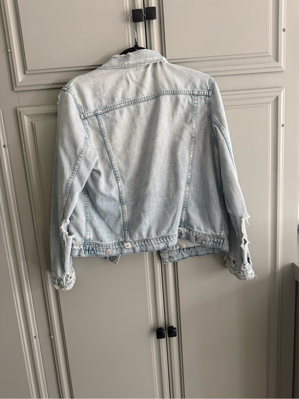 AMO Light Wash Distressed Denim Jacket - Picture 3 of 3